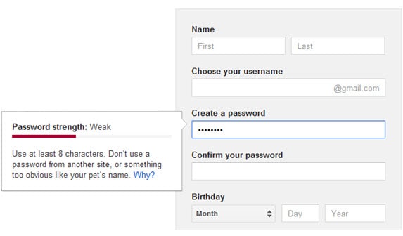 Google Password Requirements