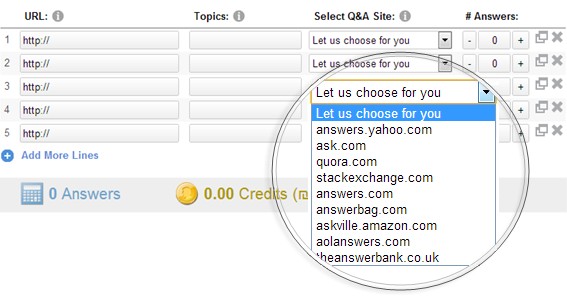 New feature: select Q&A sites