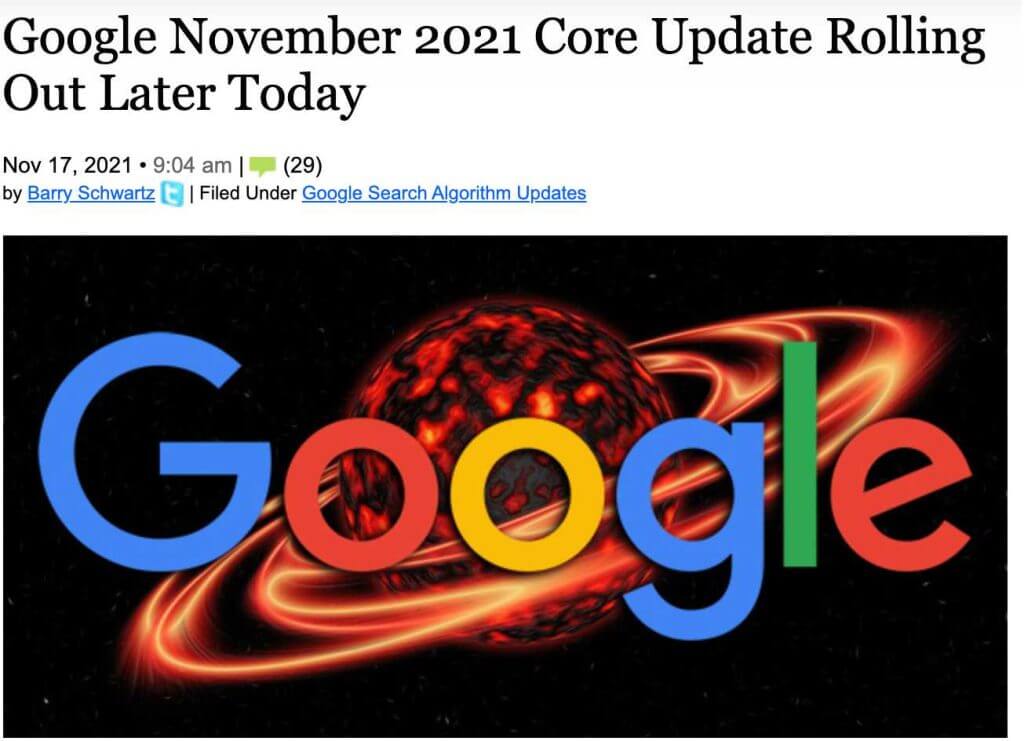seroundtable.com - Google November Core Update